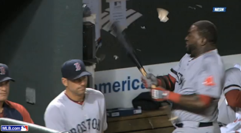 [Prior to the game: the destined-to-be famous David Ortiz phone smash]